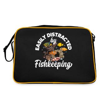 Funny Aquarist Aquarist Aquarium Gift - Retro Bag - black/gold - Back