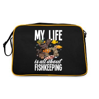 Funny Aquarist Aquarist Aquarium Gift - Retro Bag - black/gold - Back