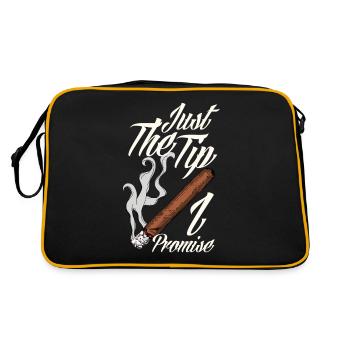 Lustiges Zigarre Rauchen Zigarrenraucher Geschenk - Retro Tasche - Schwarz/Gold - Hinten