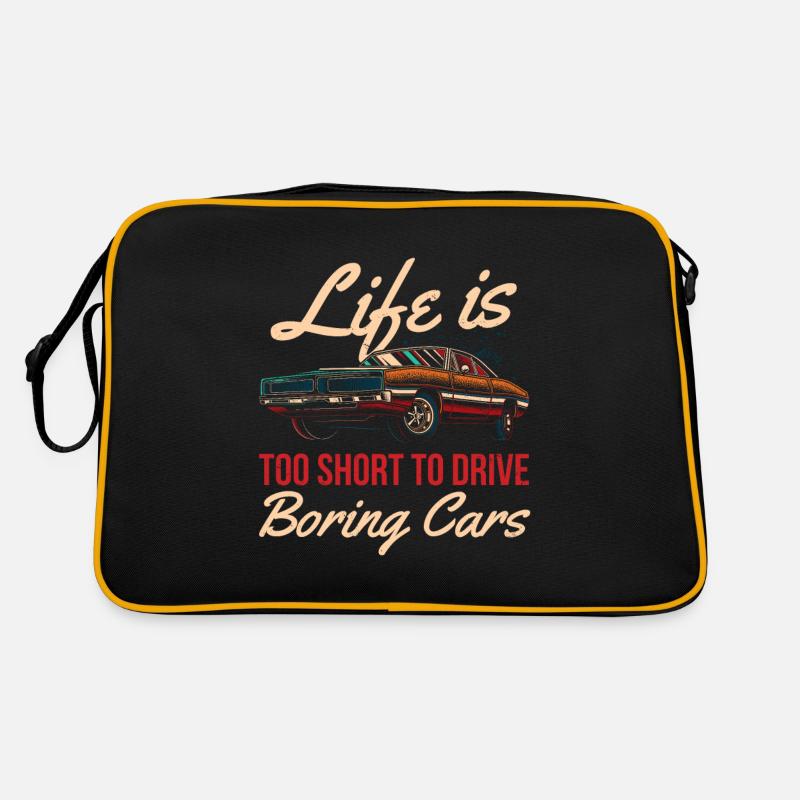 Das Leben Ist Zu Kurz, Um Langweilige Autos Zu Retro Tasche