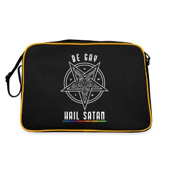 Be Gay Hail Satan LGBT Satanist - Retro Bag - black/gold - Back