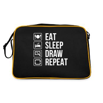 Eat Sleep Draw Repeat pour tous les artistes - Sac Retro - noir/or - Dos