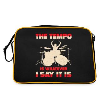 Drummer Gift Drummer Saying Drums - Retro Bag - black/gold - Back