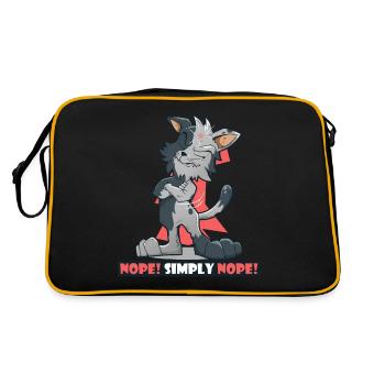 Nope! geneverte and lazy cat Nö cat lover - Retro Bag - black/gold - Back