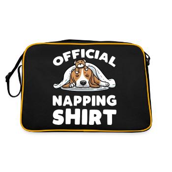 Beagle chien Dormir avec un doudou - Sac Retro - noir/or - Dos
