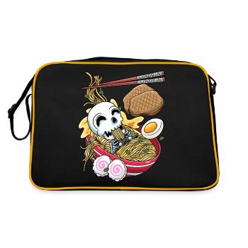 Kawaii Skeleton Ramen Nouilles Cuisine japonaise - Sac Retro - noir/or - Dos