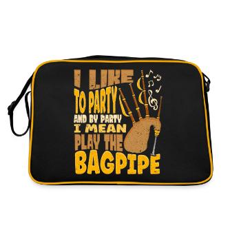 Playing the bagpipes Scottish - Retro Bag - black/gold - Back