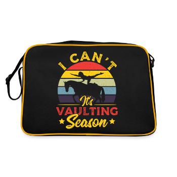 I Can't. It's Vaulting Season Horse Vaulting - Retro Tasche - Schwarz/Gold - Hinten
