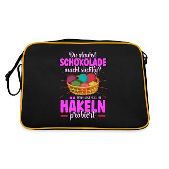 Häkeln - Retro Tasche - Schwarz/Gold - Hinten