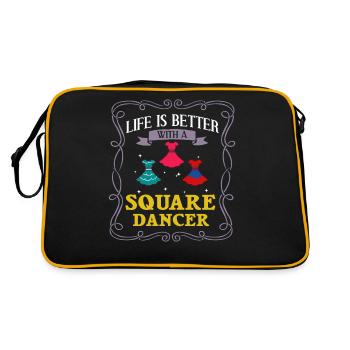 Square Dance Music Caller Folk Dance Dancer Usa - Retro Bag - black/gold - Back