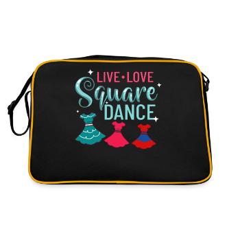 Square Dance Music Caller Folk Dance Dancer Usa - Retro Bag - black/gold - Back