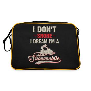 Ich schnarche nicht, ich träum ich bin ein - Retro Tasche - Schwarz/Gold - Hinten
