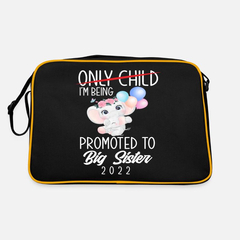 Einzelkind Schwester Geschenk Kind 2022 Retro Tasche