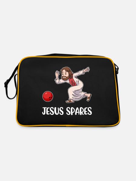 Jésus épargne le bowling Jésus Cadeau - Sac Retro - noir/or - Dos