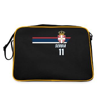 Serbie Srbija Patriotism Football Fan Jersey - Sac Retro - noir/or - Dos