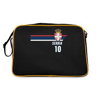 Serbie Srbija Patriotism Football Fan Jersey - Sac Retro - noir/or - Dos