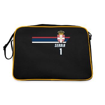 Serbie Srbija Patriotism Football Fan Jersey - Sac Retro - noir/or - Dos