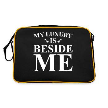 Partner Freund Freundin Spruch - Retro Tasche - Schwarz/Gold - Hinten