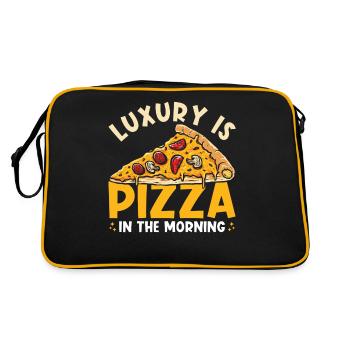 Pizza Breakfast Luxury is pizza in the morning - Retro Bag - black/gold - Back