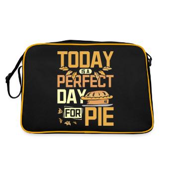 Today is a perfekt day for pie - Retro Tasche - Schwarz/Gold - Hinten