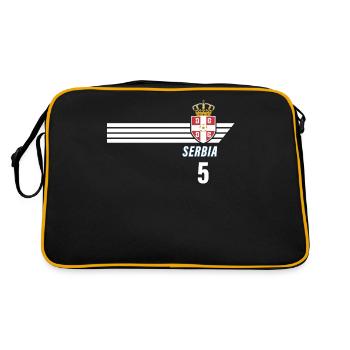 Serbie Srbija Patriotism Football Fan Jersey - Sac Retro - noir/or - Dos