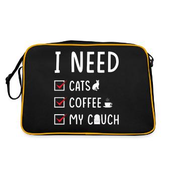 katzen Kaffee Couch - Retro Tasche - Schwarz/Gold - Hinten