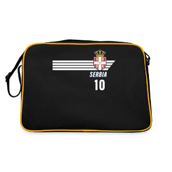 Serbie Srbija Patriotism Football Fan Jersey - Sac Retro - noir/or - Dos