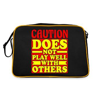Caution does not play well with others 34 - Retro Bag - black/gold - Back
