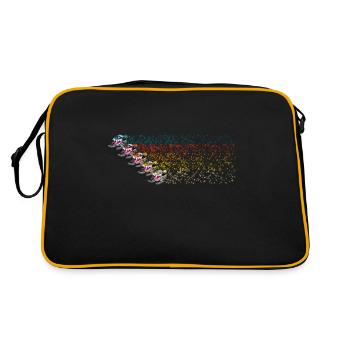 Schneemobil Retro Sternen Parade für - Retro Tasche - Schwarz/Gold - Hinten