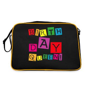 Fille Anniversaire Anniversaire Reine! Fille - Sac Retro - noir/or - Dos