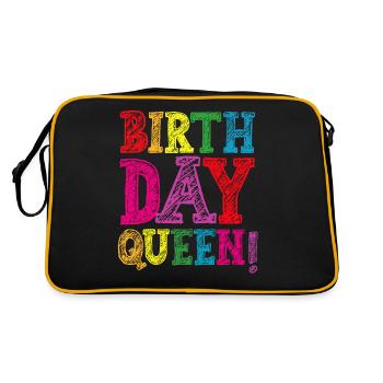 Fille Anniversaire Anniversaire Reine! Fille - Sac Retro - noir/or - Dos
