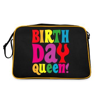 Fille Anniversaire Anniversaire Reine! Fille - Sac Retro - noir/or - Dos