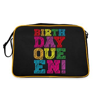 Fille Anniversaire Anniversaire Reine! Fille - Sac Retro - noir/or - Dos