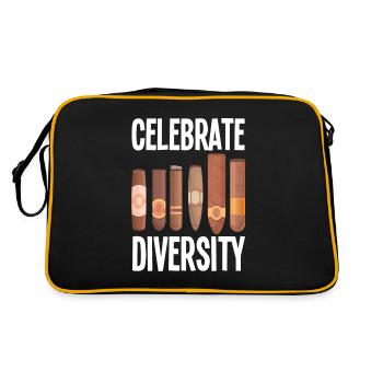 Lustiges Zigarre Rauchen Zigarrenraucher Geschenk - Retro Tasche - Schwarz/Gold - Hinten