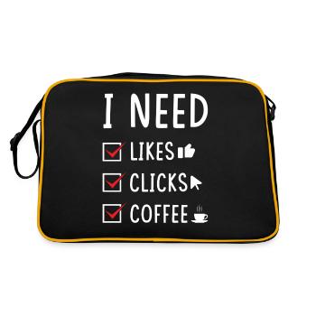Social Media Likes Clicks Coffee - Retro Bag - black/gold - Back