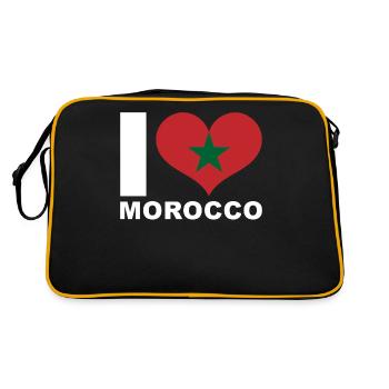 J’aime le Maroc coeur drapeau Maroc - Sac Retro - noir/or - Dos