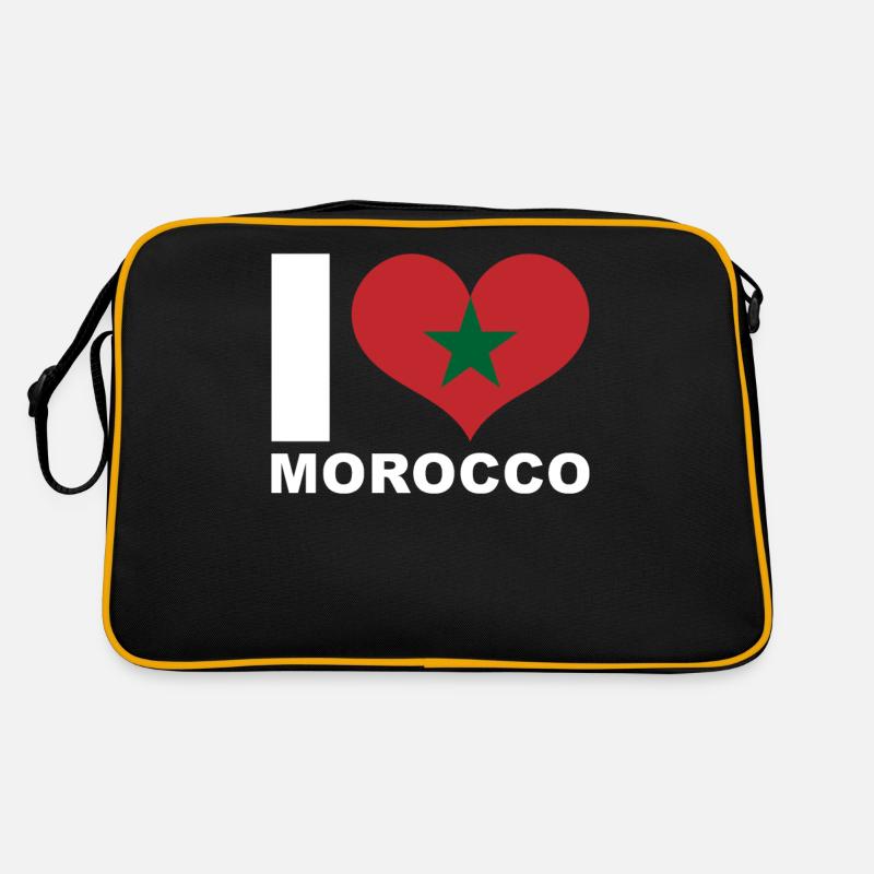J’aime le Maroc coeur drapeau Maroc Sac Retro
