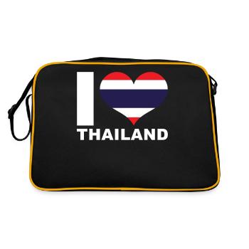 J’aime le drapeau du cœur de la Thaïlande - Sac Retro - noir/or - Dos