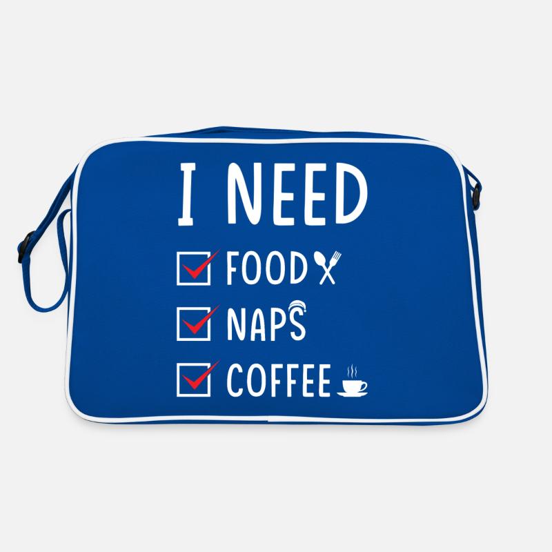 Essen Schlafen Kaffee Retro Tasche