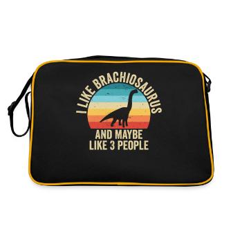 J'aime Les Brachiosaure Cadeau Humour Dinosaure - Sac Retro - noir/or - Dos