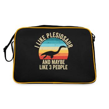 J'aime Les Plésiosaure Cadeau Humour Dinosaure - Sac Retro - noir/or - Dos