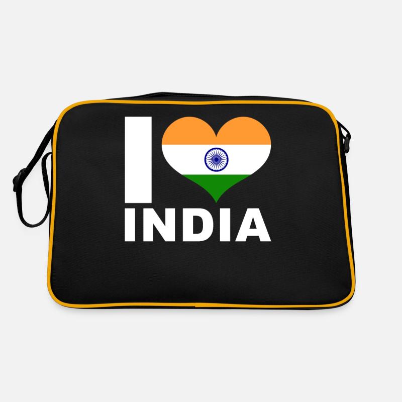 I love India heart flag India Retro Bag