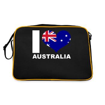J’aime l’Australie drapeau du cœur Australie - Sac Retro - noir/or - Dos