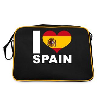 J’aime l’Espagne drapeau du cœur Espagne - Sac Retro - noir/or - Dos