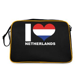 I love Netherlands heart flag Netherlands - Retro Bag - black/gold - Back
