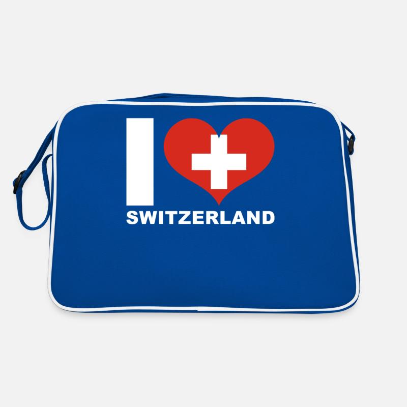 Ich liebe Schweiz Herz Flagge Schweiz Retro Tasche