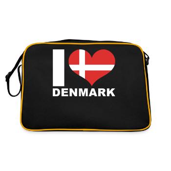 I love Denmark heart flag Denmark - Retro Bag - black/gold - Back