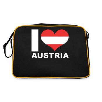 I love Austria Heart Flag Austria - Retro Bag - black/gold - Back