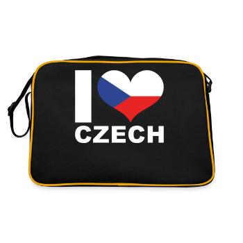 J’aime République tchèque Heart Flag République tchèque - Sac Retro - noir/or - Dos