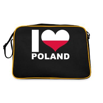 I love Poland heart flag Poland - Retro Bag - black/gold - Back